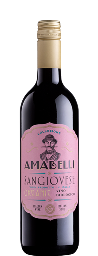 Amabelli Sangiovese has a brilliant, ruby red colour with purple hues. The bouquet has the typical varietal notes of violets and cherries. On the palate, it is fresh and well-balanced with gentle tannins and notes of red berries on the finish.
Perfect with pasta arrabbiata or bolognaise, cured meats, roast beef or cheese.