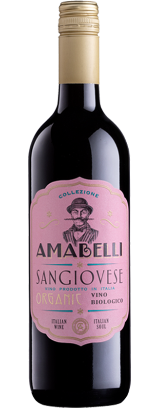 Amabelli Sangiovese has a brilliant, ruby red colour with purple hues. The bouquet has the typical varietal notes of violets and cherries. On the palate, it is fresh and well-balanced with gentle tannins and notes of red berries on the finish.
Perfect with pasta arrabbiata or bolognaise, cured meats, roast beef or cheese.