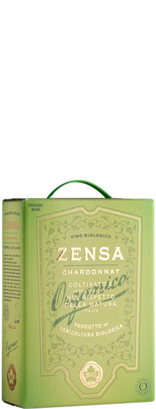 We produce this fresh and fruity ZENSA Chardonnay using the best hand-picked and organically grown grapes grown on the Island of Sicily, in Southern Italy.
The wine displays a straw yellow color and a bouquet reminiscent of exotic fruits, white flowers, green apple and lemon. In the mouth it is crisp and refreshing, with flavors of ripe yellow peaches, honeysuckle and nectarine. The elegant minerality is well balanced by a crisp, mouth-watering acidity, and the finish is incredibly long and persistent. Enjoy it on its own as an aperitif or with most pasta dishes, fish, shellfish or cheese. 